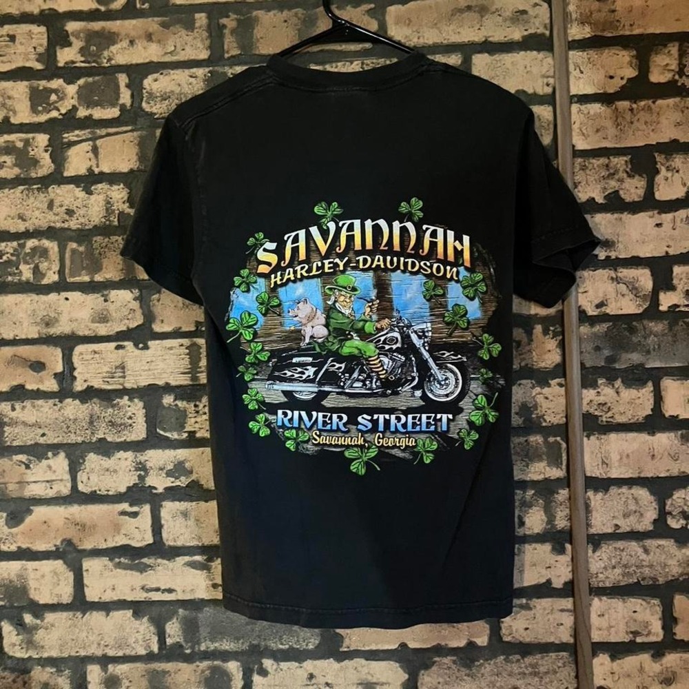 Vintage 2002 Harley Davidson Shirt Size Small Savannah,GA St.Patrick's Day